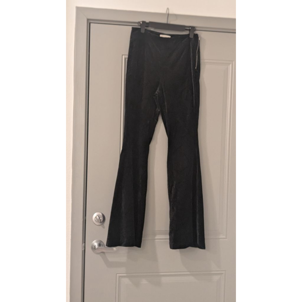 Women's Anthropologie Black Velvet Flare Pants Size 4
